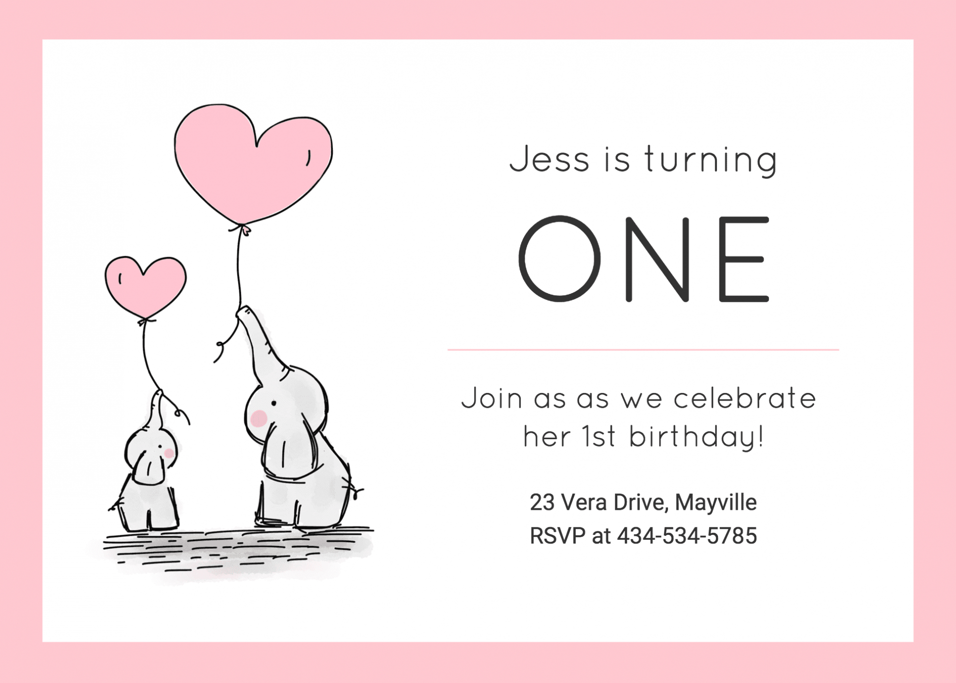 First Birthday Invitation Card Template Professional Inspirational 