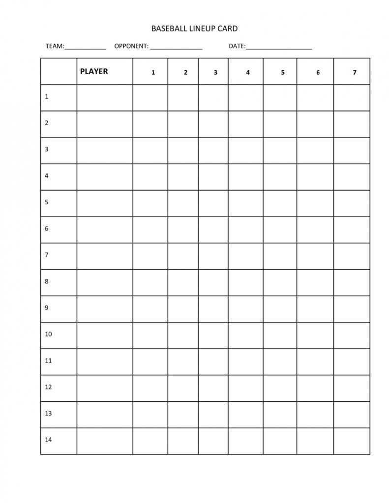 33 Printable Baseball Lineup Templates [Free Download] ᐅ inside Free Baseball Lineup Card Template