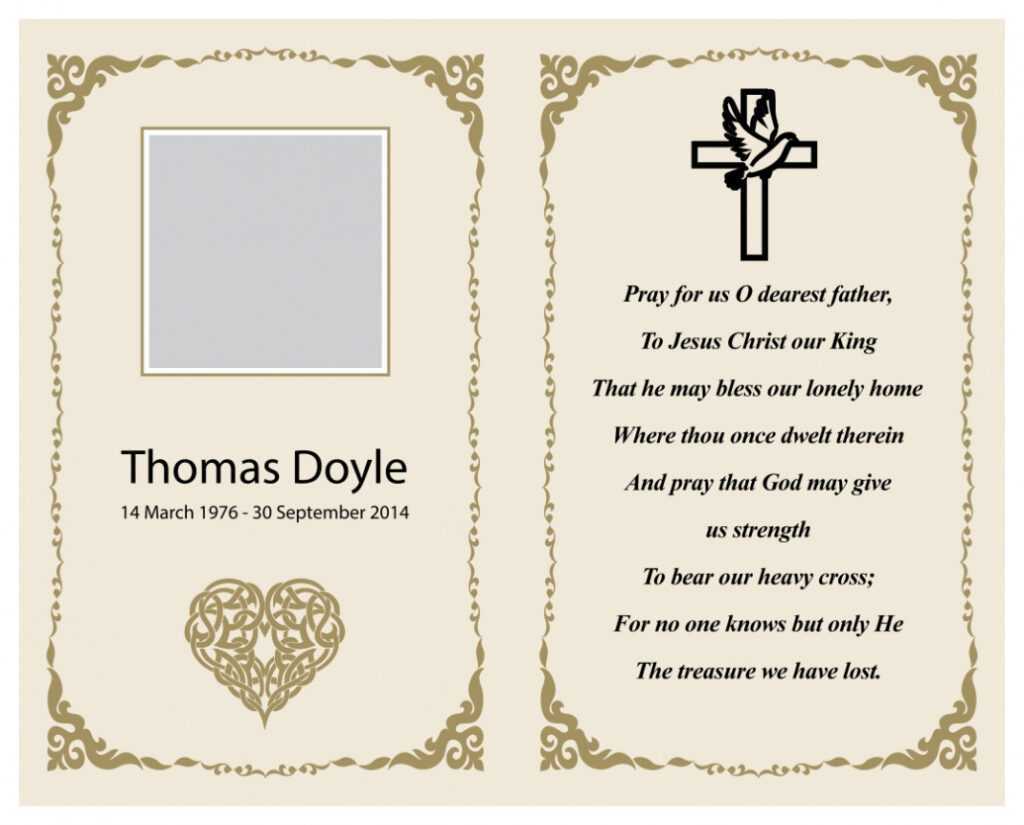 7 Best Printable Memorial Card Templates - Printablee with regard to Memorial Card Template Word