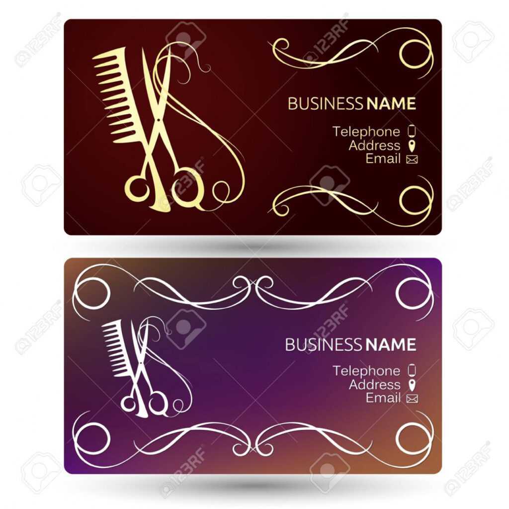 Beauty Salon And Hairdresser Business Card Template Vector throughout Hairdresser Business Card Templates Free