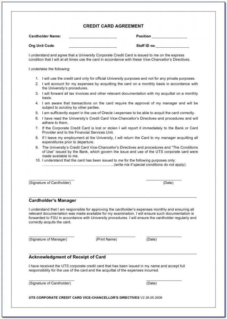 Free Lease Agreement Template No Credit Card | Vincegray2014 in Company Credit Card Policy Template