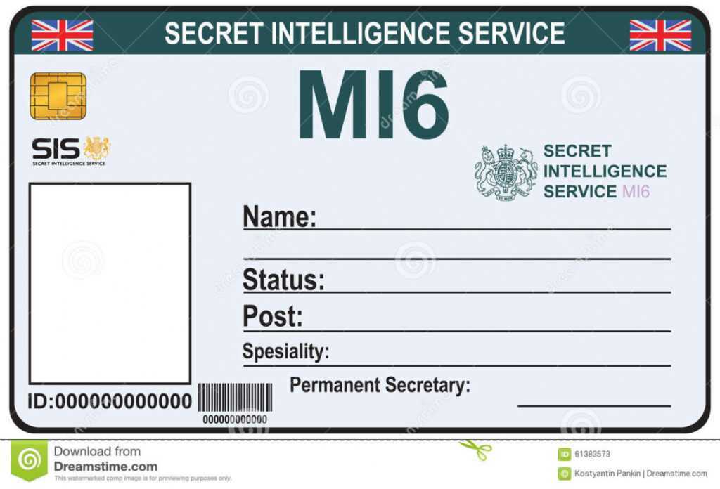 Identity A Secret Agent Of Mi 6 Stock Vector - Illustration inside Mi6 Id Card Template