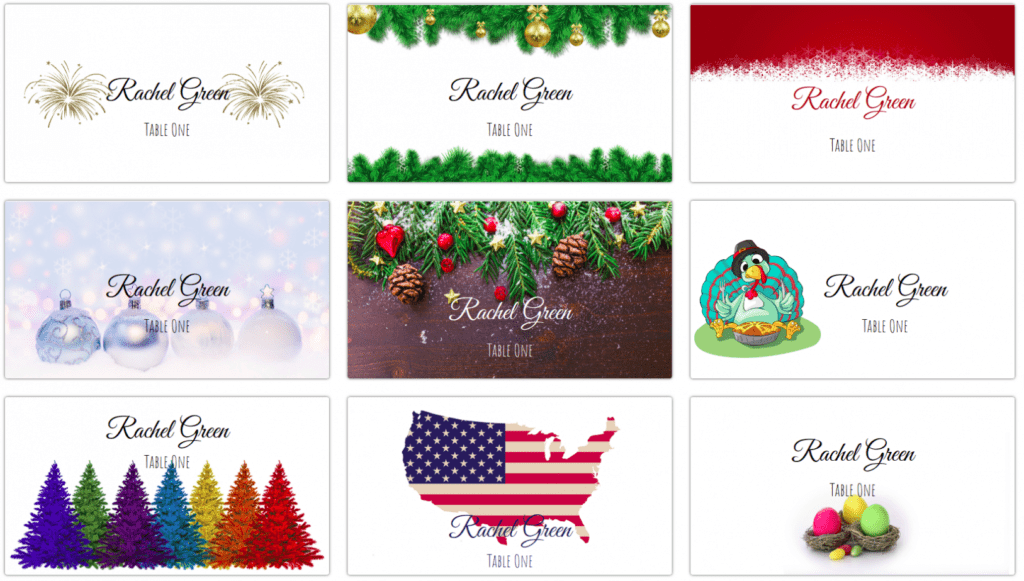 Making Your Own Holiday Place Cards At Home | Place Card Me intended for Christmas Table Place Cards Template