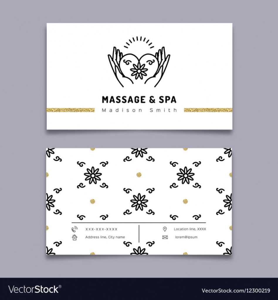 Massage And Spa Therapy Business Card Template Vector Image intended for Massage Therapy Business Card Templates