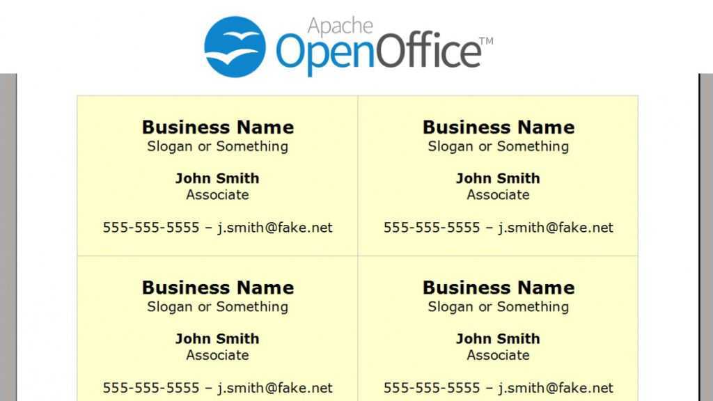 Printing Business Cards In Openoffice Writer with Openoffice Business Card Template